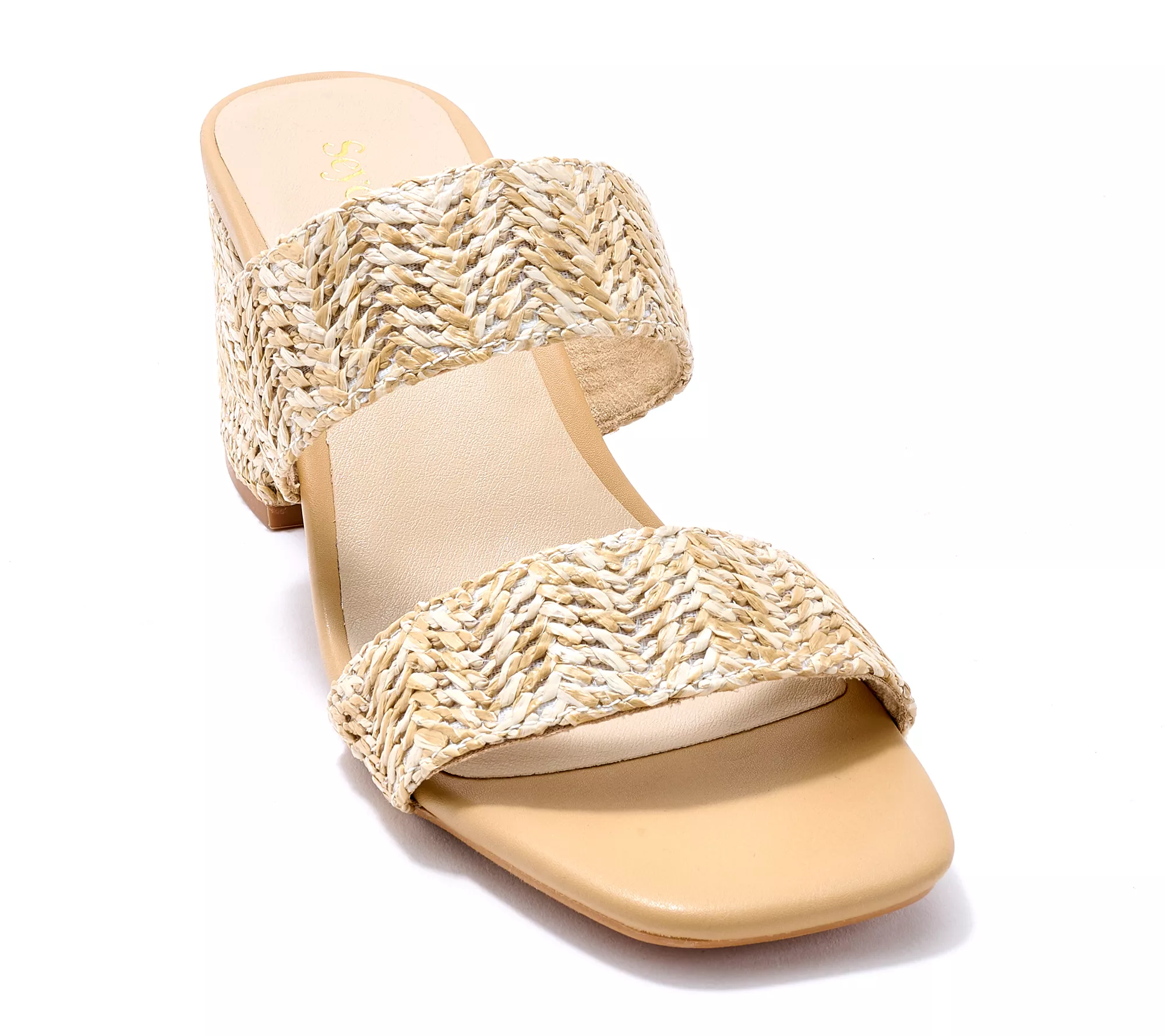 "As Is" Seychelles Double Band Raffia Heeled Sandals- Charli