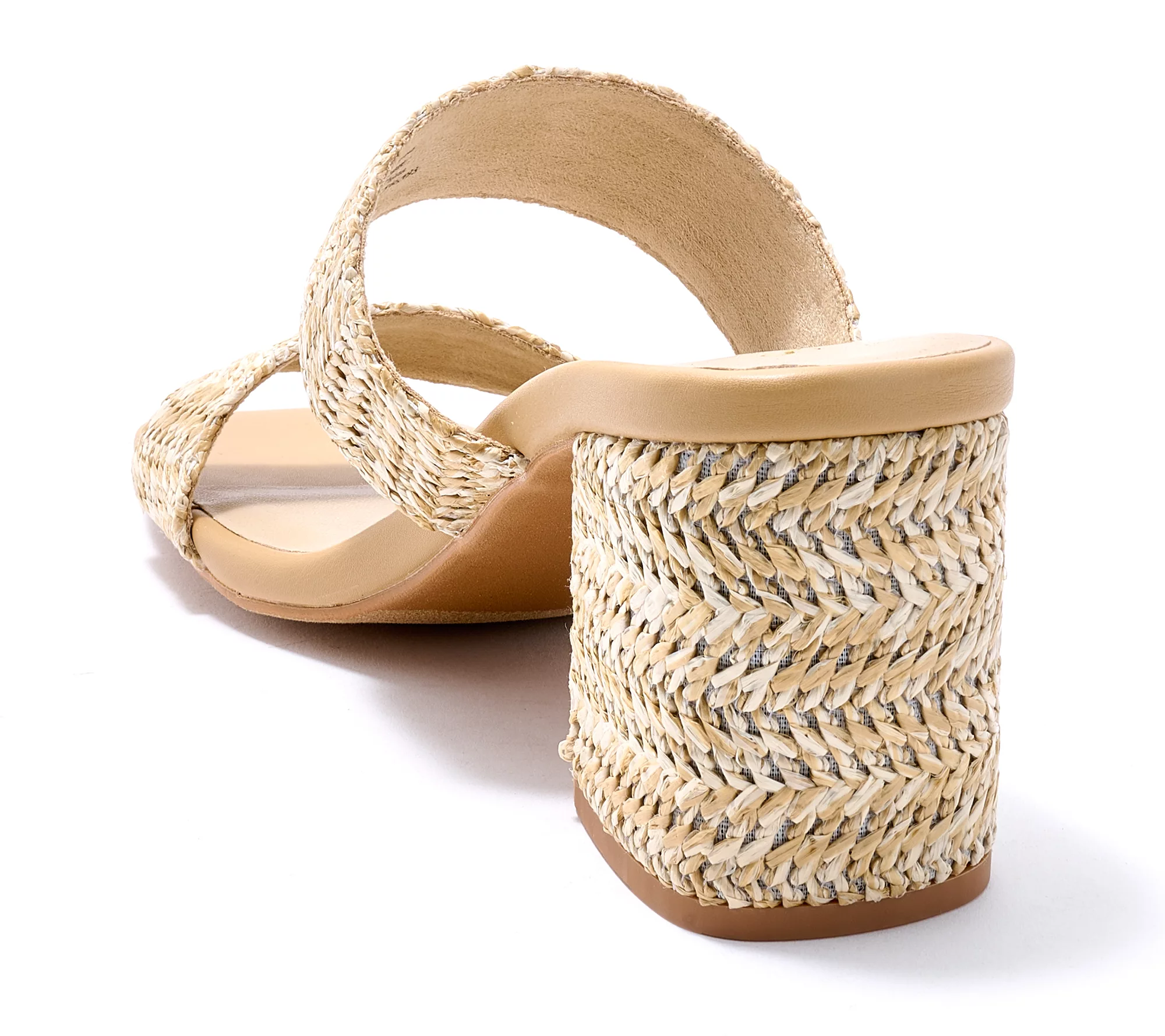 "As Is" Seychelles Double Band Raffia Heeled Sandals- Charli