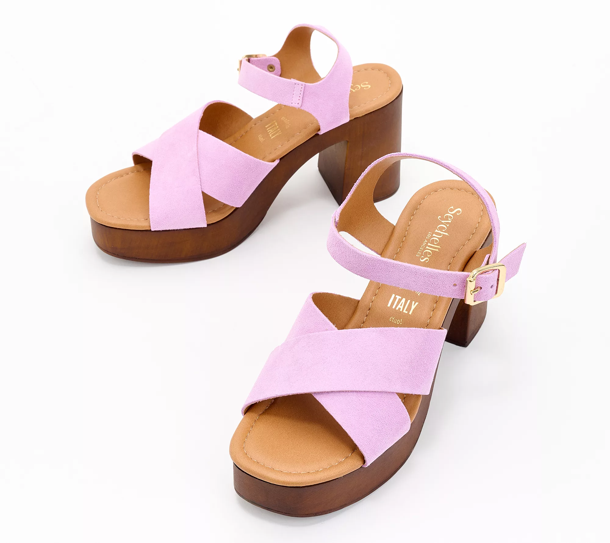 "As Is" Seychelles Leather or Suede Heeled Sandals