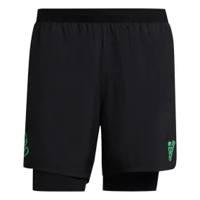 adidas adizero AEROREADY 2in1 Shorts - Black / Semi Screaming Green