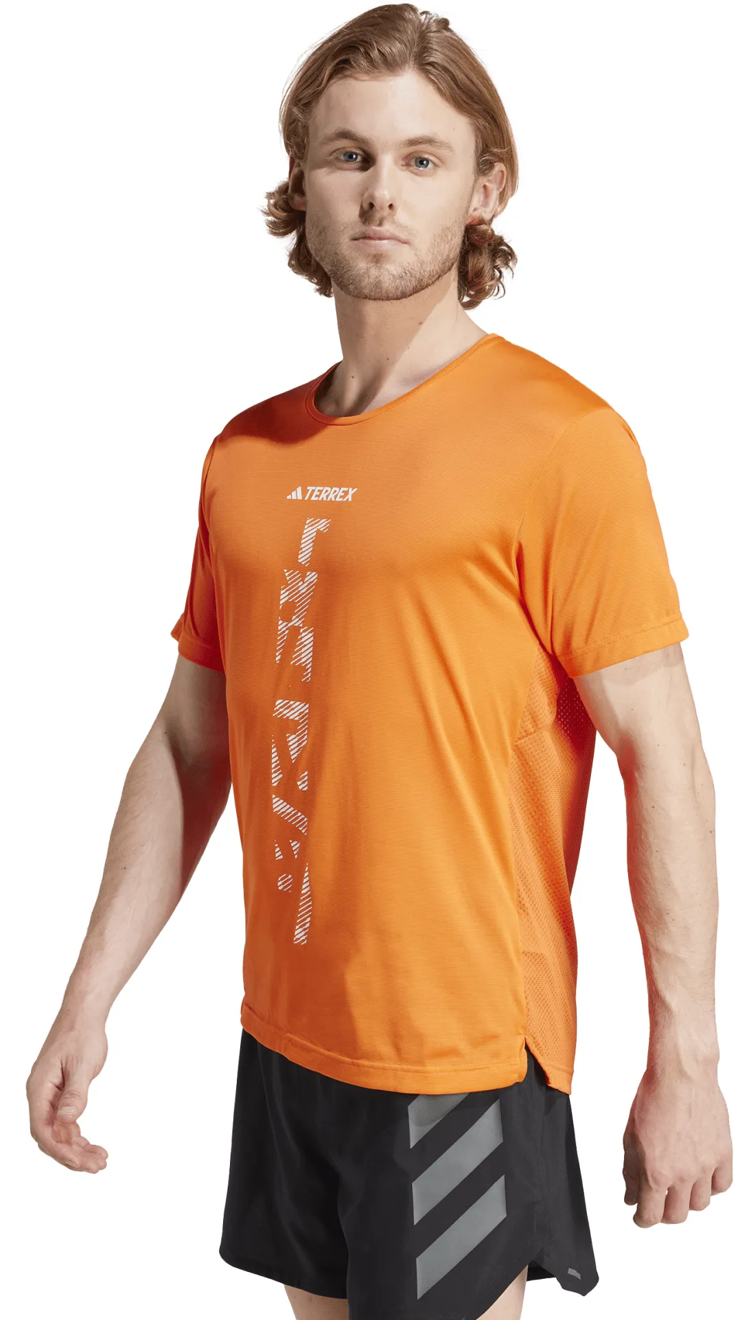 Adidas Men's Terrex Agravic Trail Running T-Shirt Semi Impact Orange/White | Buy Adidas Men's Terrex Agravic Trail Run