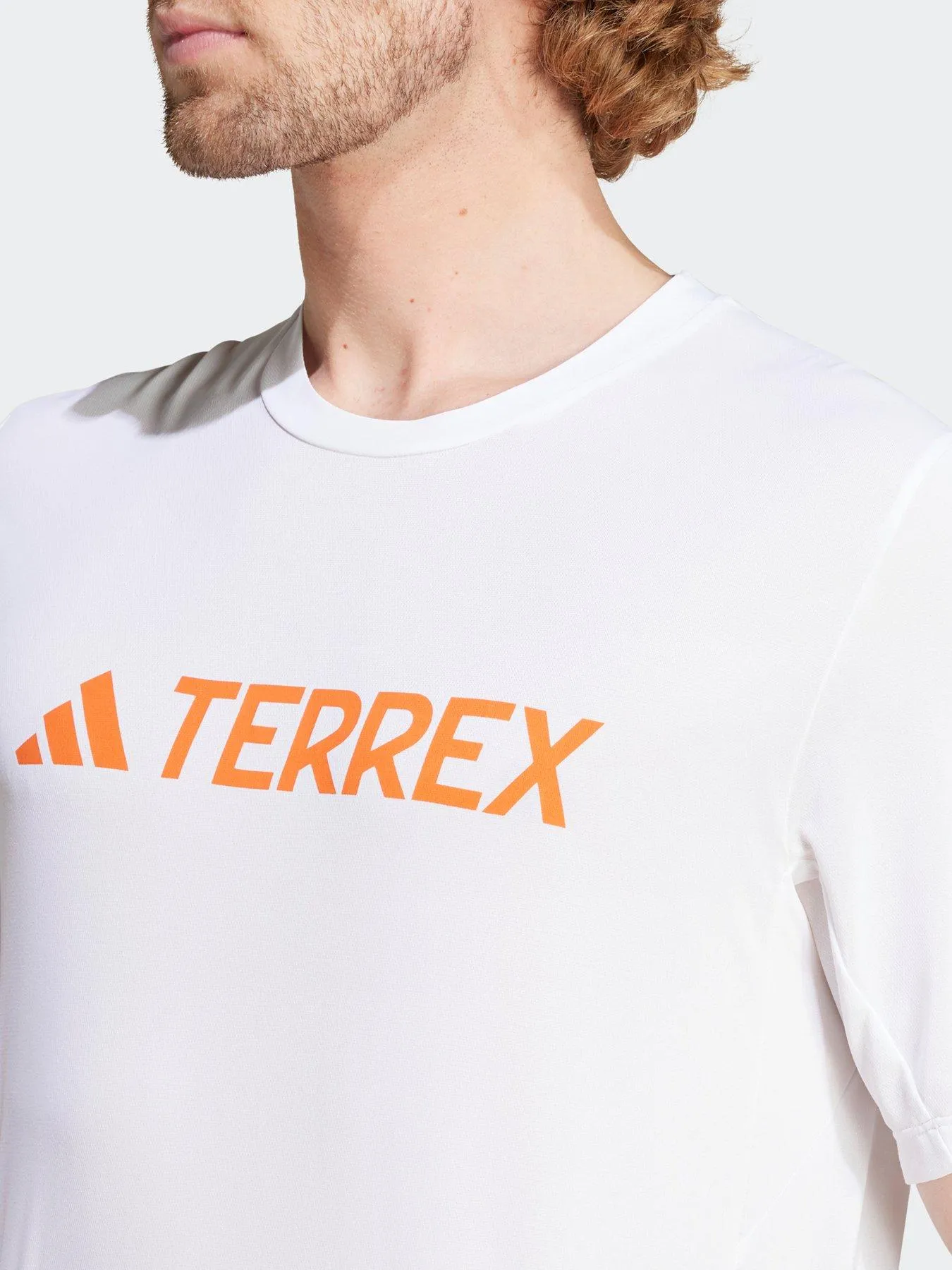 adidas Terrex Men'sMountain Logo Tech Tee - White