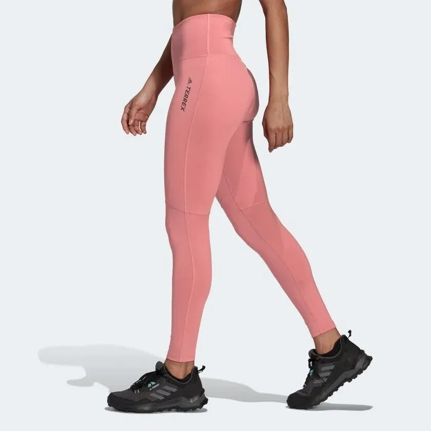 adidas Terrex Multi Womens Running Tights Ladies Hiking Fitness Gym Pink Navy