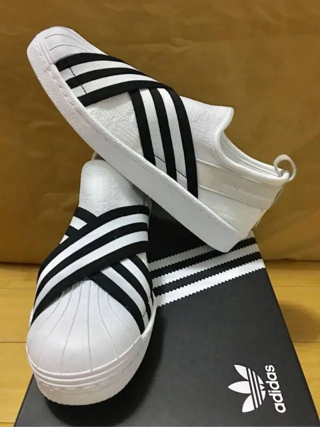 Adidas wm superstar slip on pk white core black 8 & 8.5us