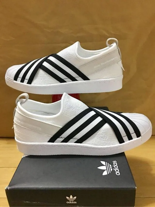 Adidas wm superstar slip on pk white core black 8 & 8.5us