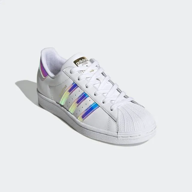 Adidas women's superstar (white iridescent/ cloud white/ gold metallic/ core black) sizes 5-12 fx7565