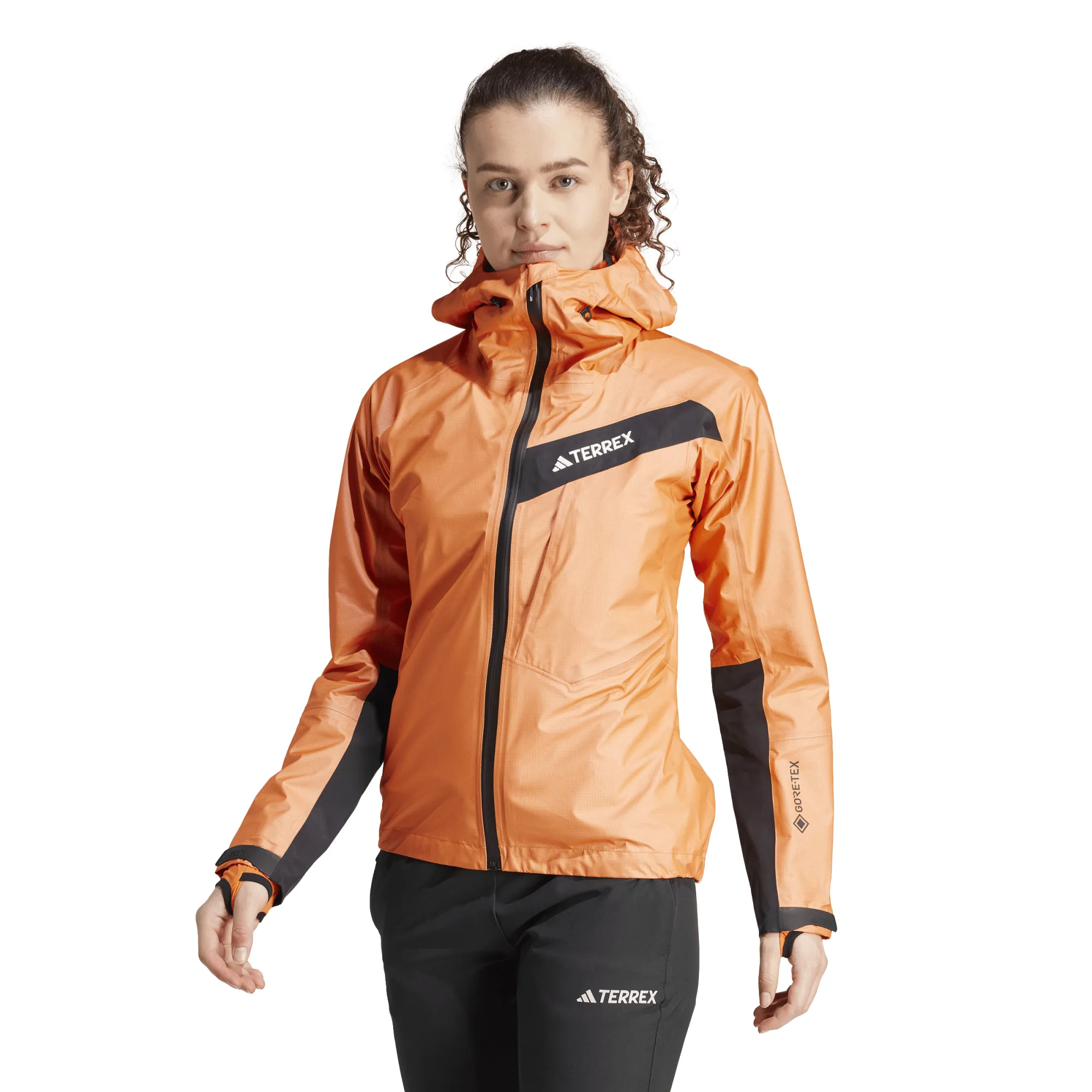 Adidas Women's Terrex Techrock Light GORE-TEX Active Rain Jacket Semi Impact Orange | Buy Adidas Women's Terrex Techro