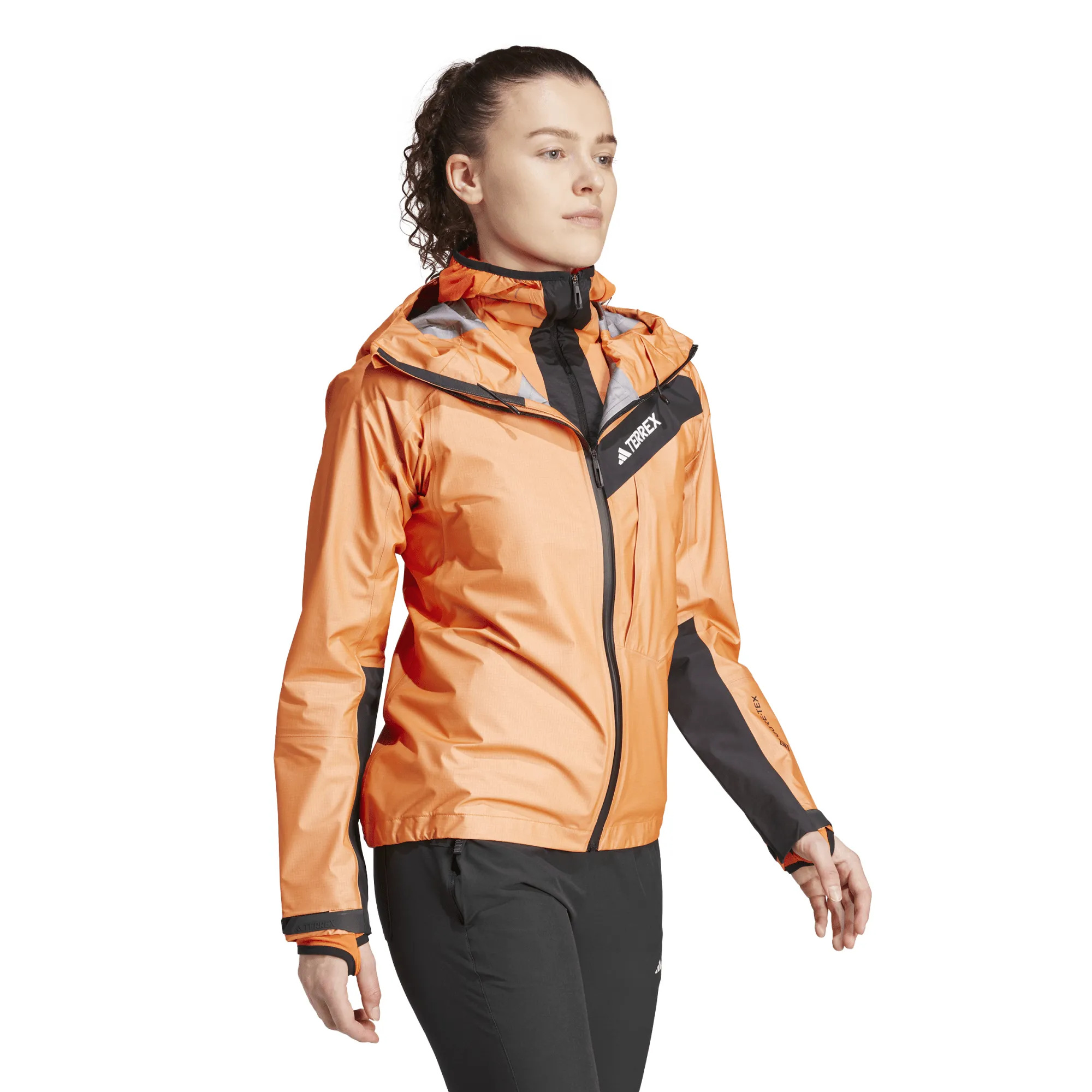 Adidas Women's Terrex Techrock Light GORE-TEX Active Rain Jacket Semi Impact Orange | Buy Adidas Women's Terrex Techro