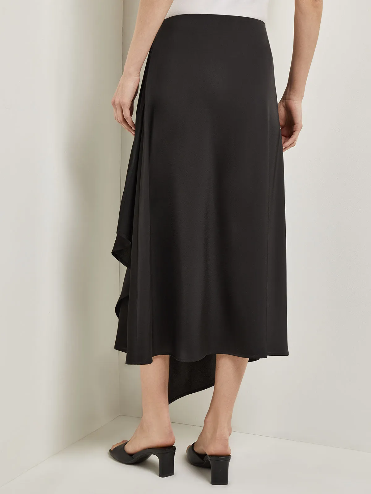 Asymmetrical Charmeuse Maxi Skirt