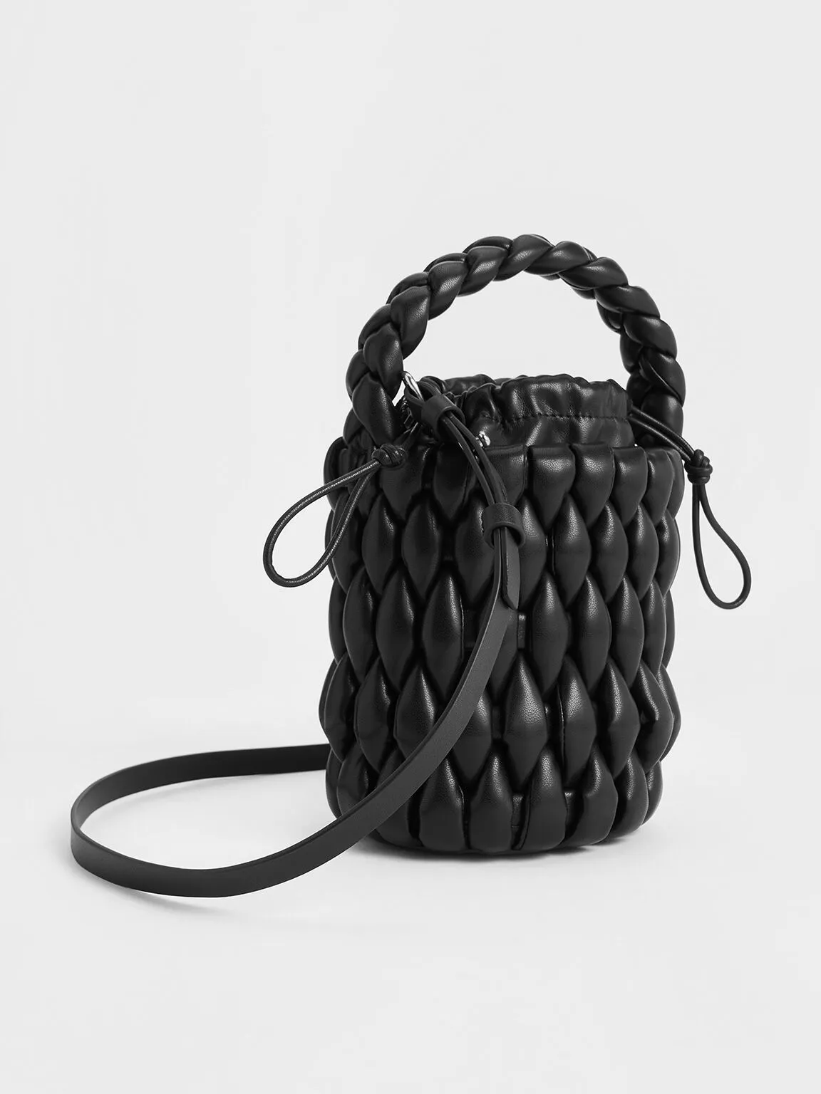 Bia Woven Bucket Bag - Noir