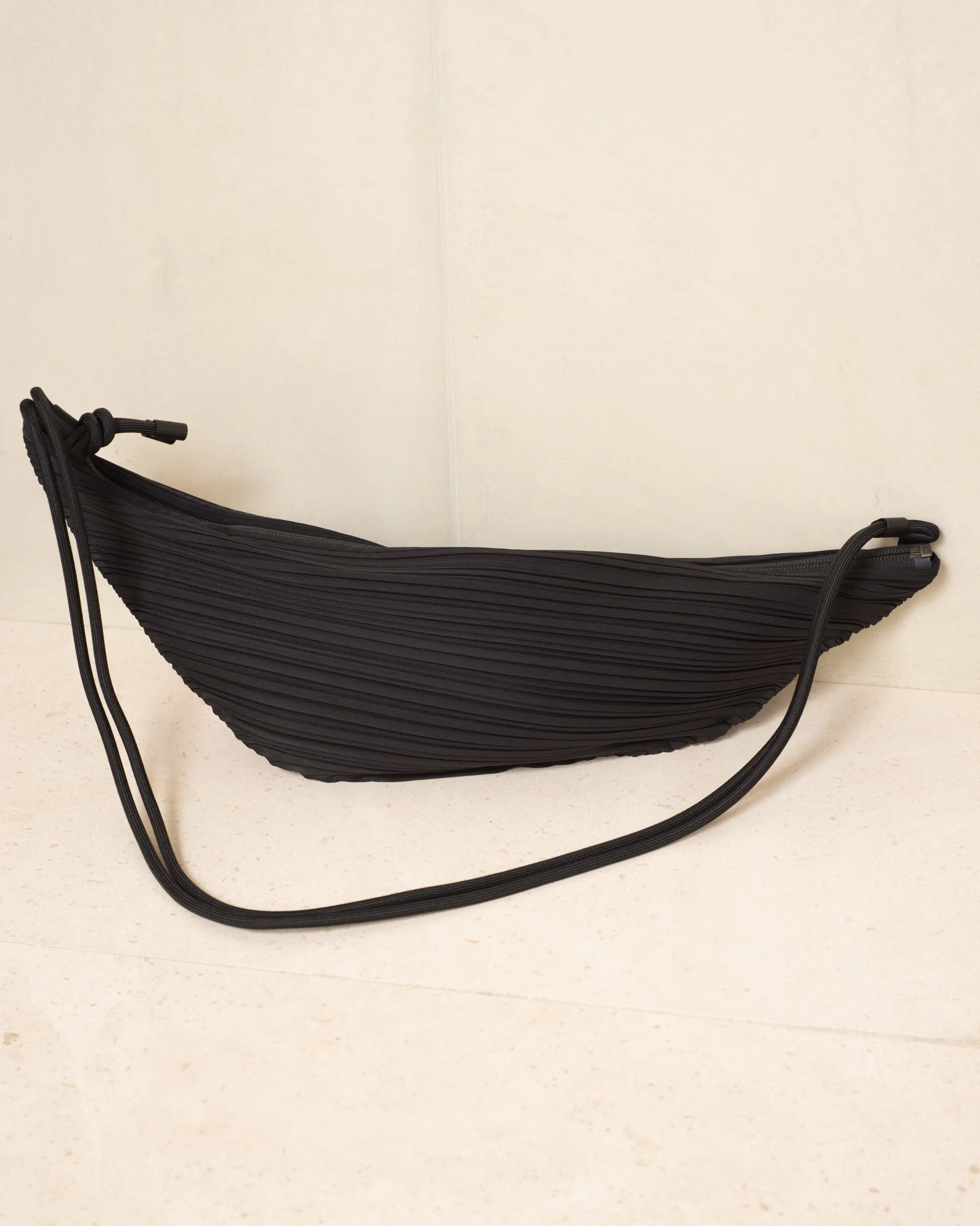 Black Leaf Pleats Bag