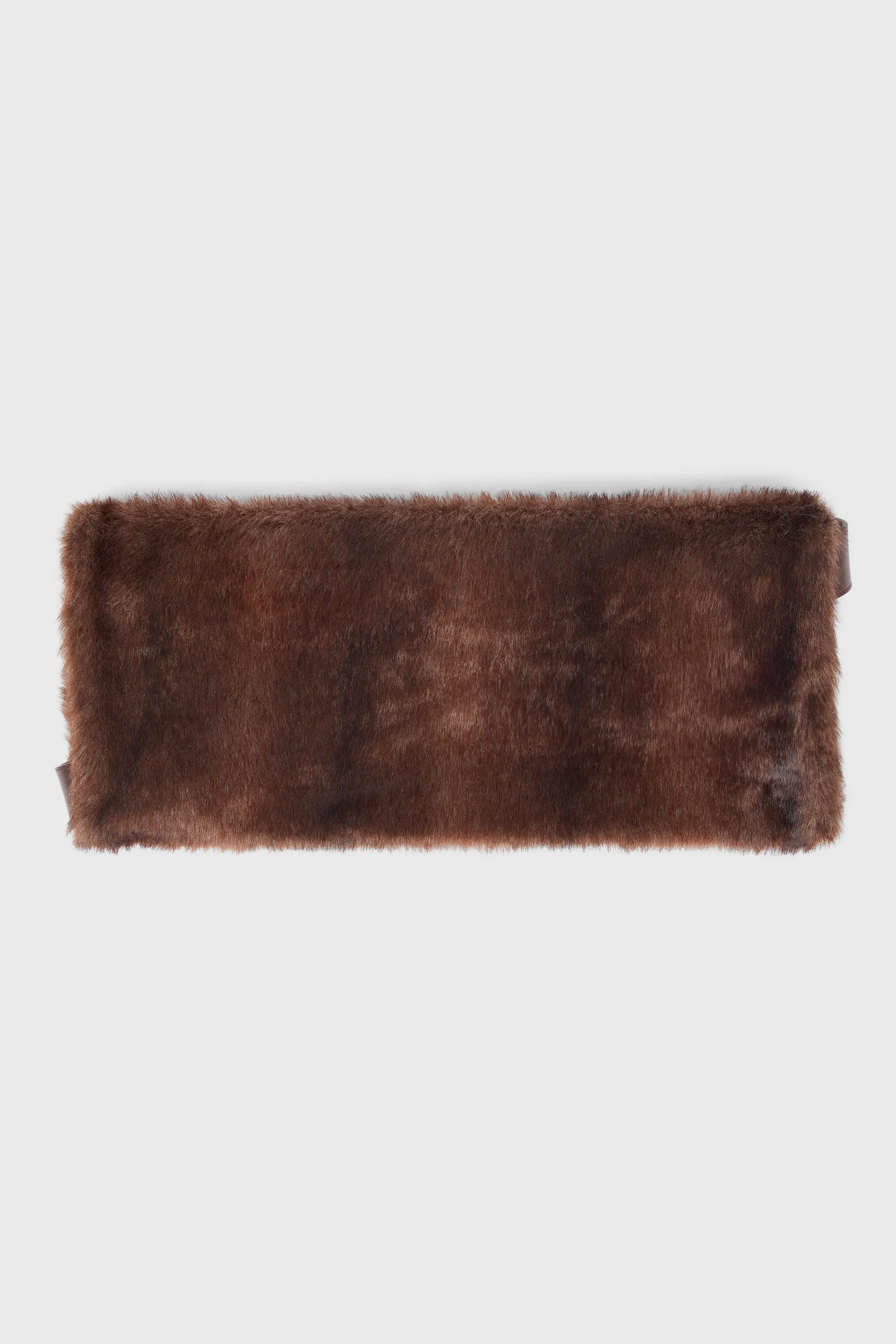 BROWN FAUX FUR WAIST BAG