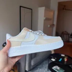 custom air force 1 cream begie nike air