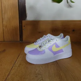 Custom Nike Air Force 1 Lilac Light Yellow Pink