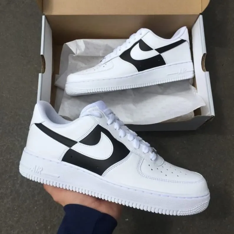 Custom White Black Nike Air Force 1