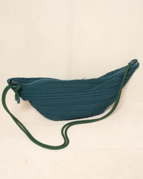 Dark Green Leaf Pleats Bag