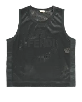 Fendi Logo Mesh Tank Top