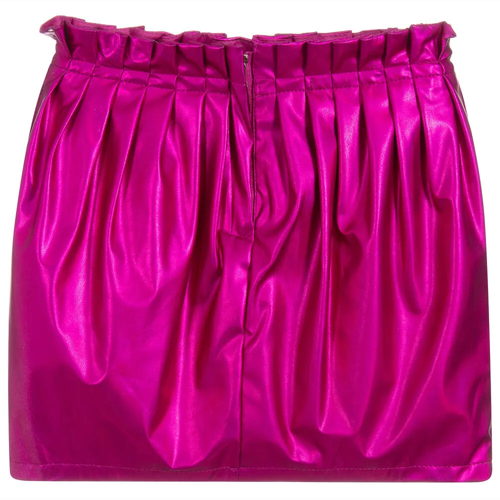 Girls Metallic Pink Skirt