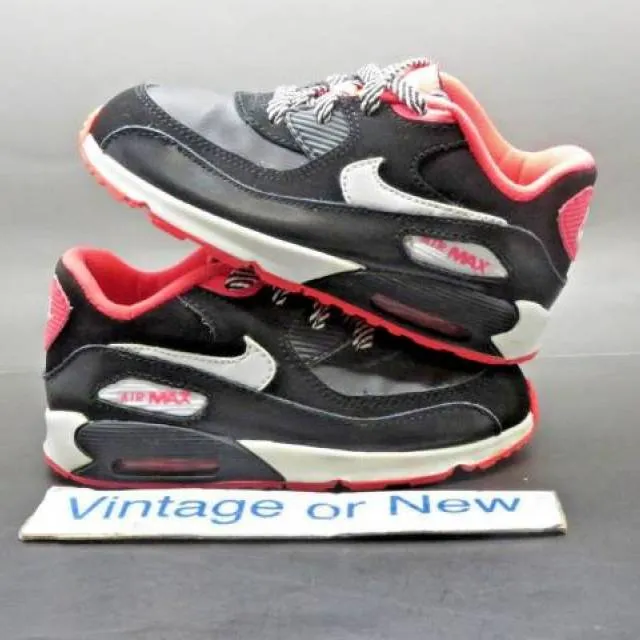 Girls Nike Air Max '90 Black Hyper Punch White Running T...