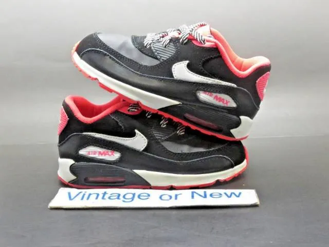 Girls Nike Air Max '90 Black Hyper Punch White Running T...