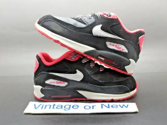 Girls Nike Air Max '90 Black Hyper Punch White Running T...