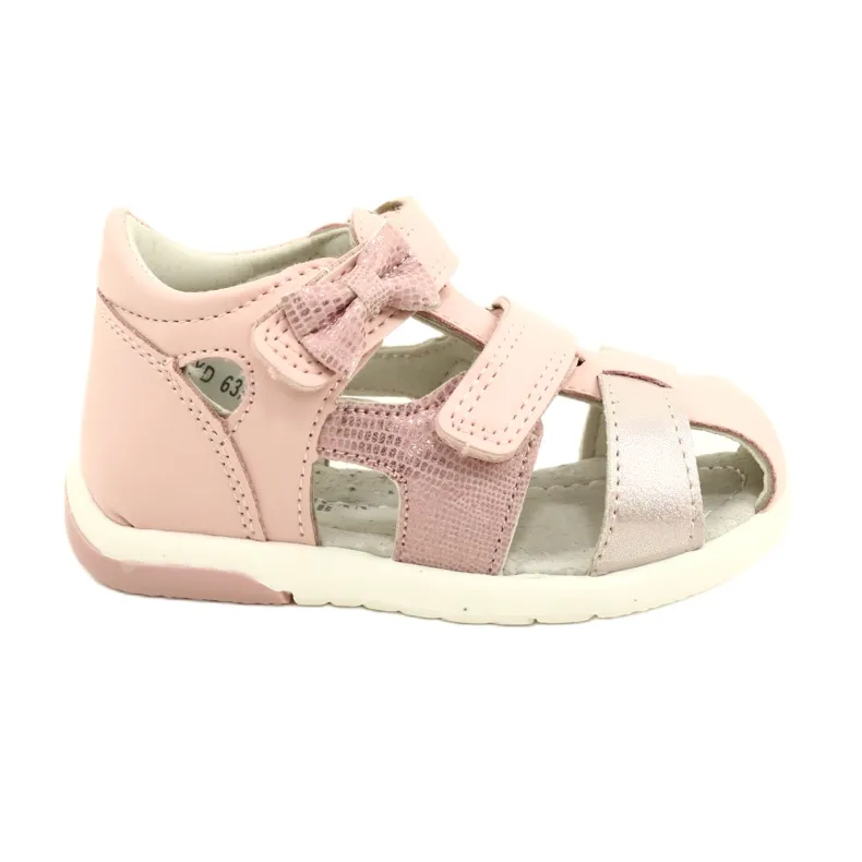 Girls' sandals with a bow American Club XD63 / 22 pink