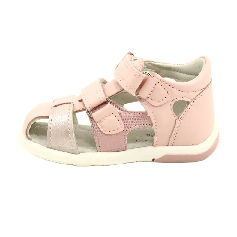 Girls' sandals with a bow American Club XD63 / 22 pink