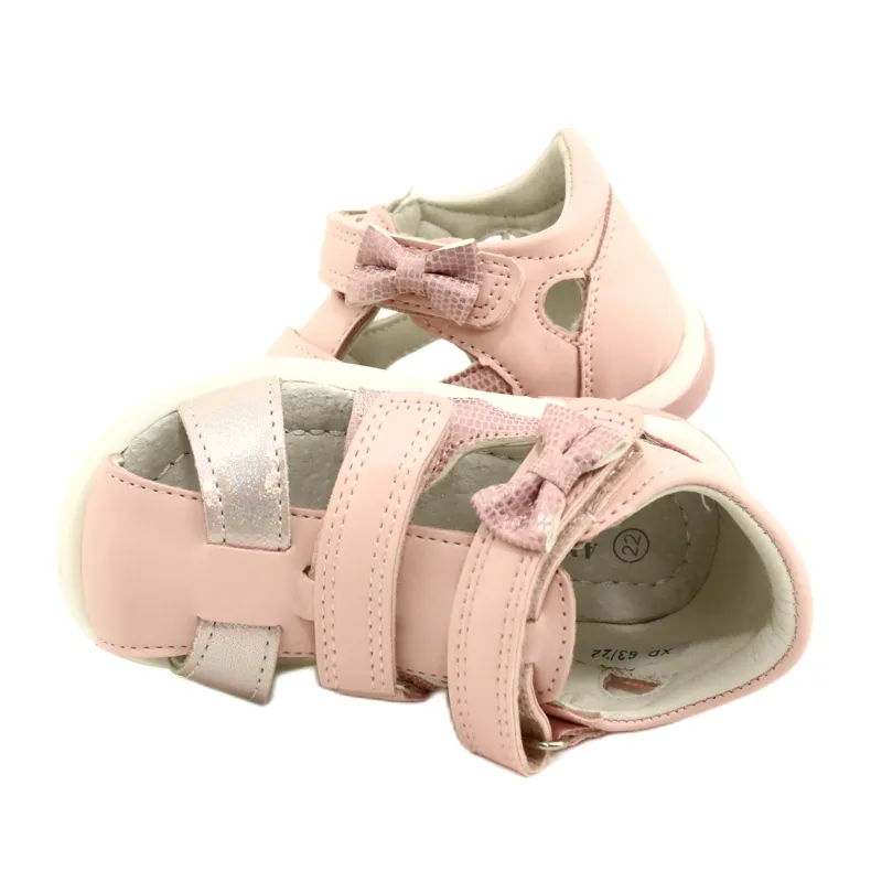 Girls' sandals with a bow American Club XD63 / 22 pink