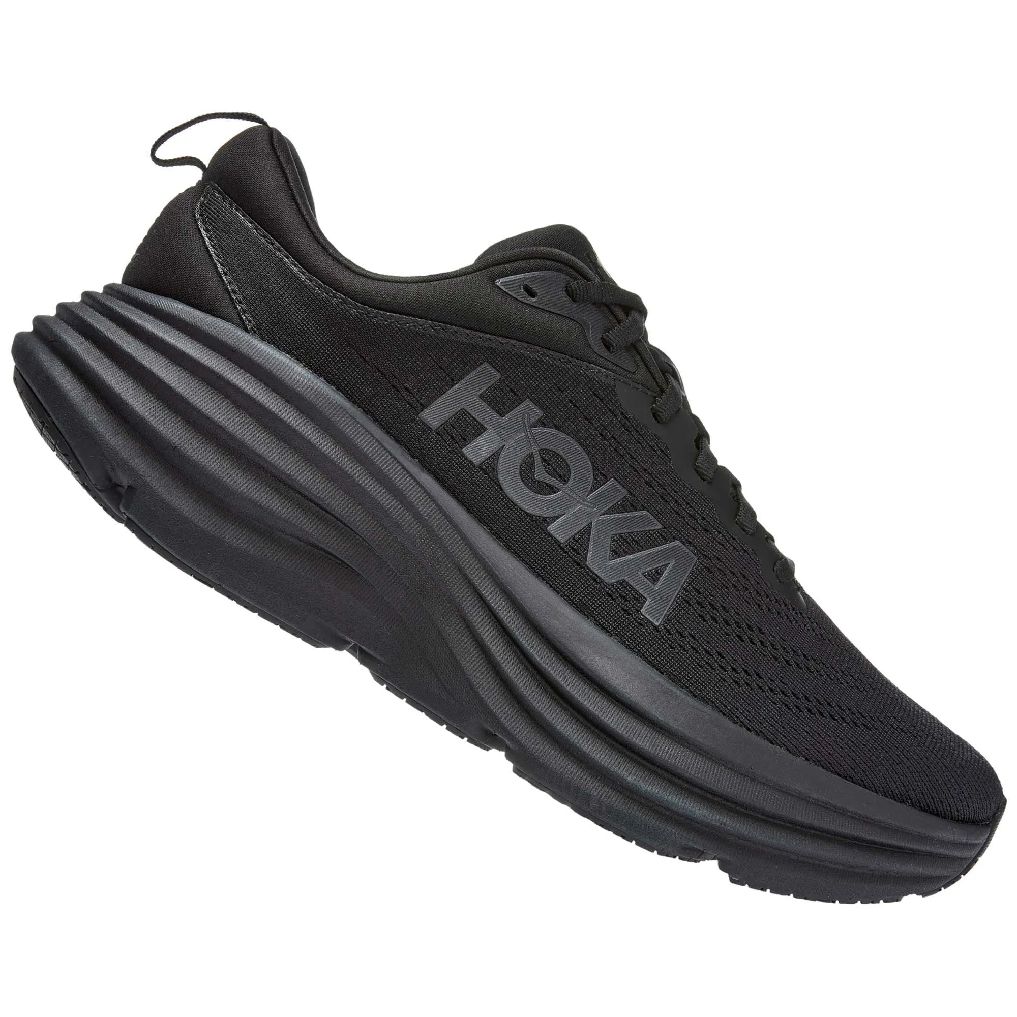 Hoka  Bondi 8 Extra Wide 4E Mens Running Shoes Black/Black