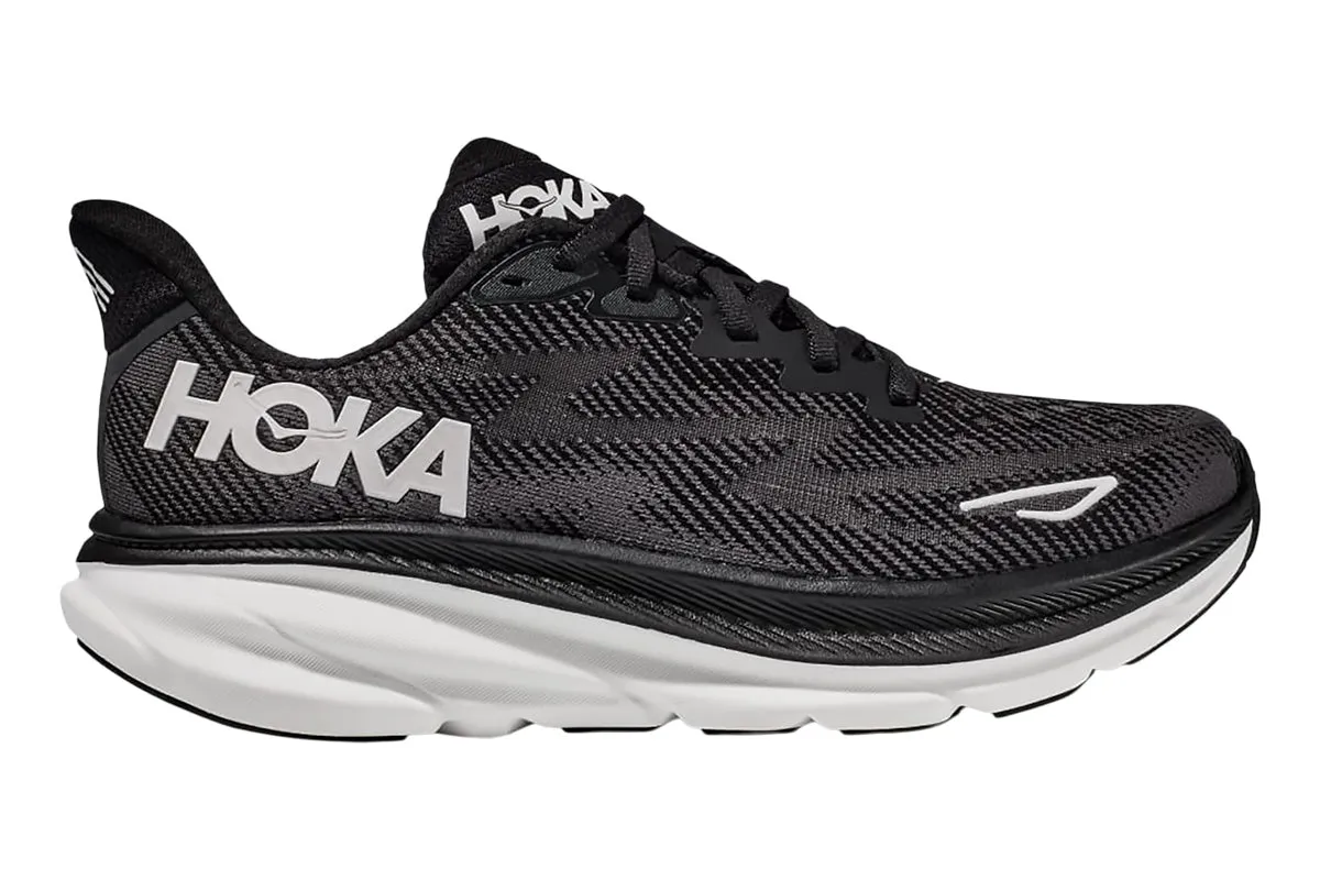 Hoka Clifton 9 B Black/White Womens