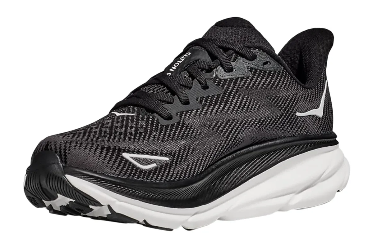 Hoka Clifton 9 B Black/White Womens