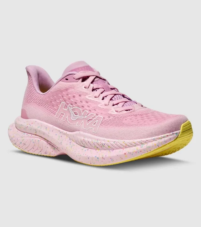 hoka mach 6 mens pink twilight lemonade