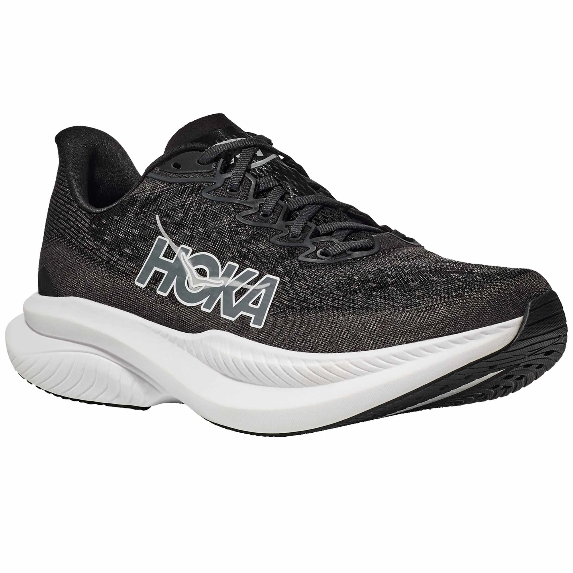 Hoka  Mach 6 Wide Mens Running Shoes Black/White