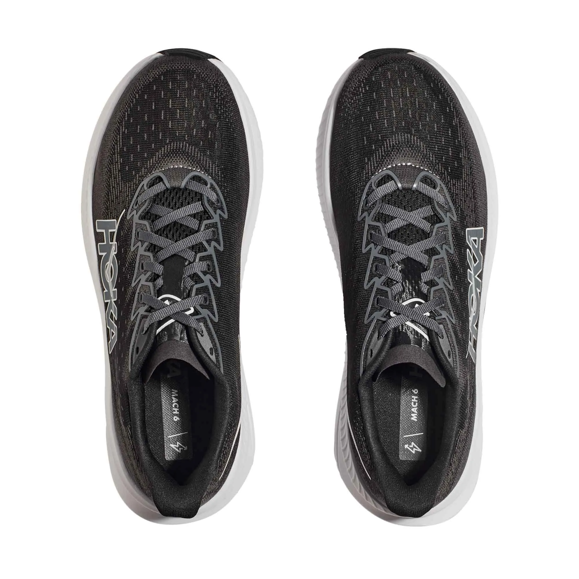 Hoka  Mach 6 Wide Mens Running Shoes Black/White