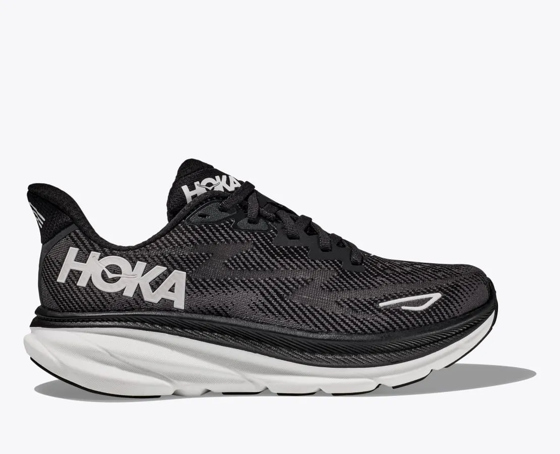 HOKA - Mens Clifton 9 WIDE Black/White