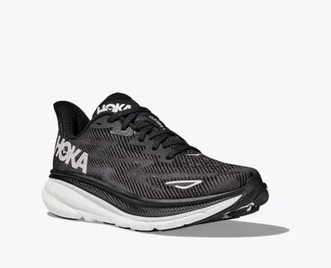 HOKA - Mens Clifton 9 WIDE Black/White