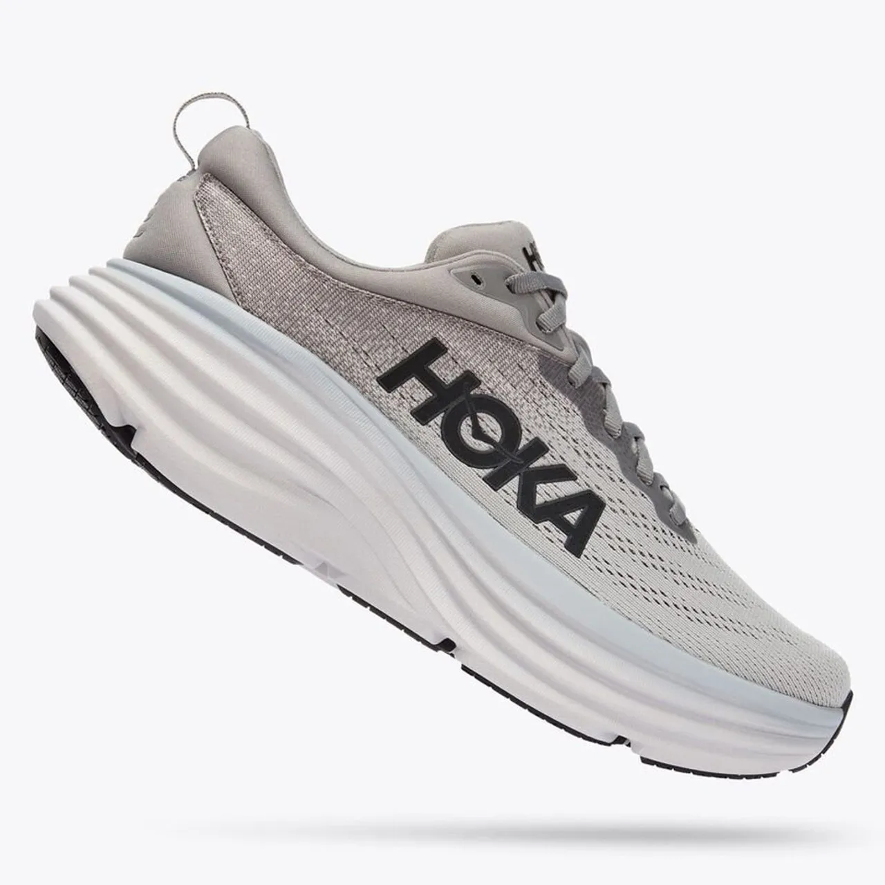 HOKA ONE ONE Men's Bondi 8 - Sharkskin / Harbor Mist (Extra Wide Width)