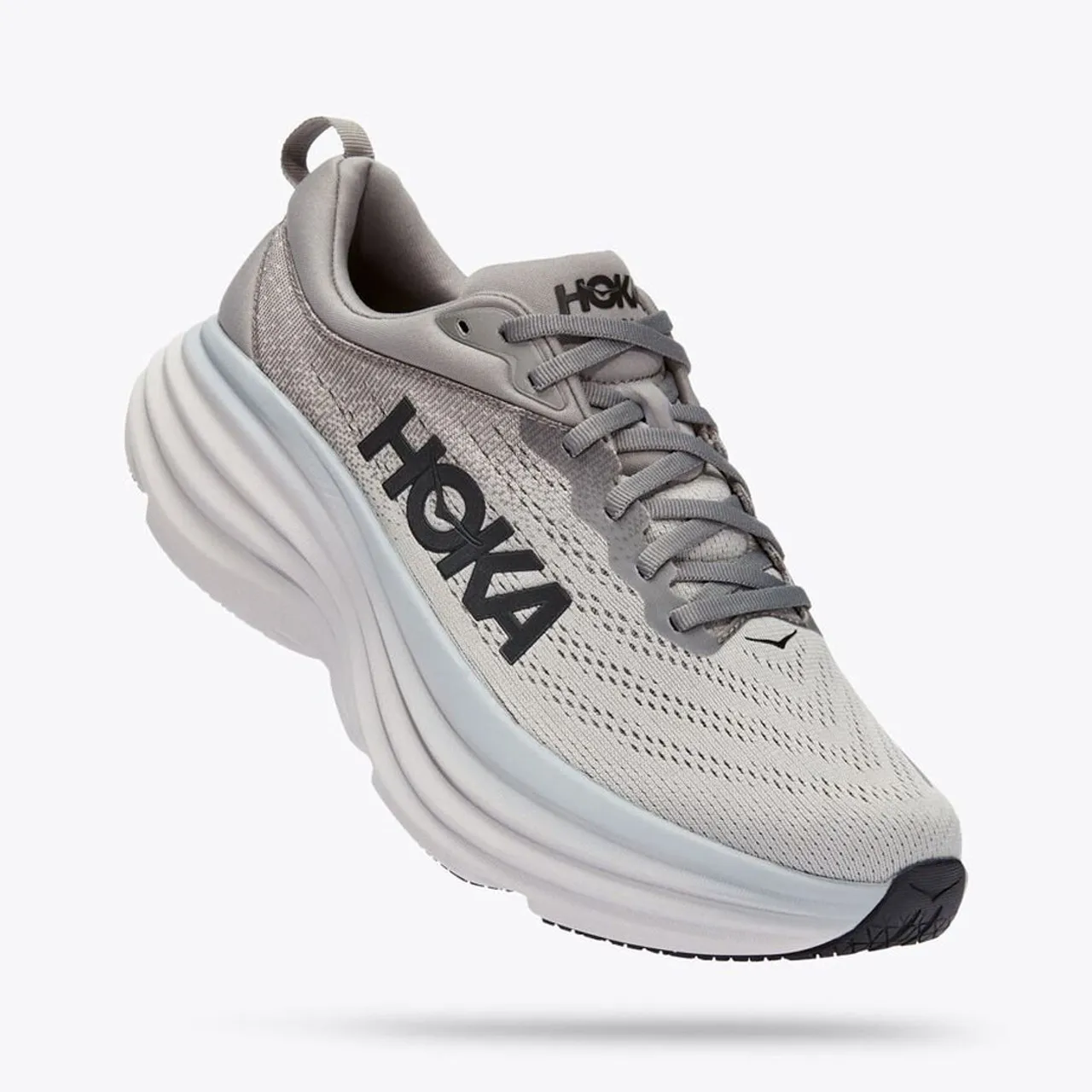 HOKA ONE ONE Men's Bondi 8 - Sharkskin / Harbor Mist (Extra Wide Width)