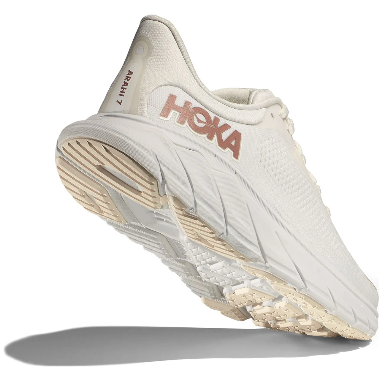 HOKA ONE ONE Women's Arahi 7 -Blanc de Blanc / Rose Gold (Medium Width) 