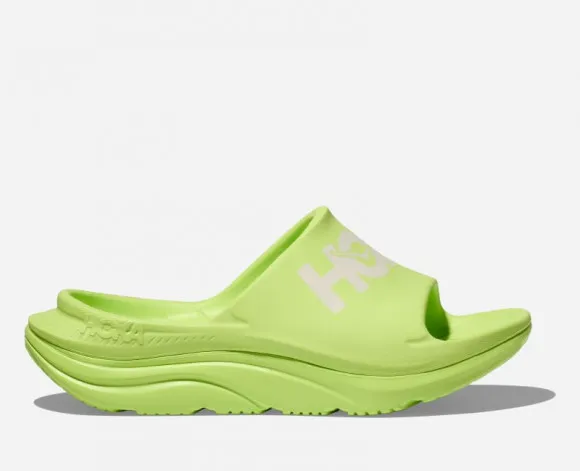 HOKA Ora Athletic Slide in Lettuce/White