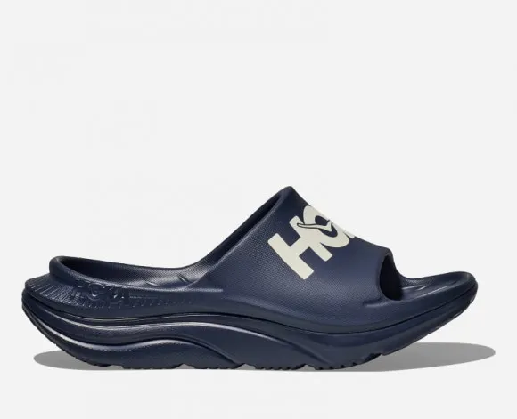 HOKA Ora Athletic Slide in Varsity Navy/White