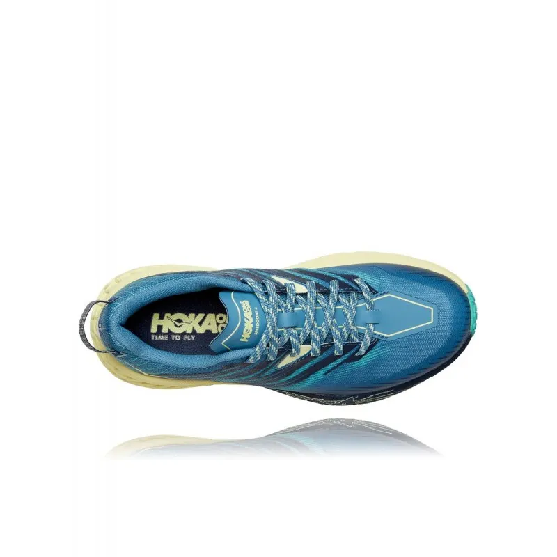 HOKA SPEEDGOAT 4 PROVINCIAL BLUE/LUMINARY GREEN FOR WOMEN'S