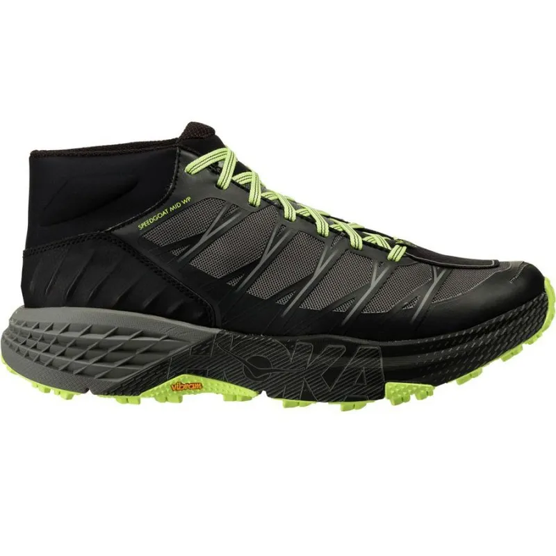 HOKA SPEEDGOAT MID WP BLACK/STEEL GREY FOR MEN'S