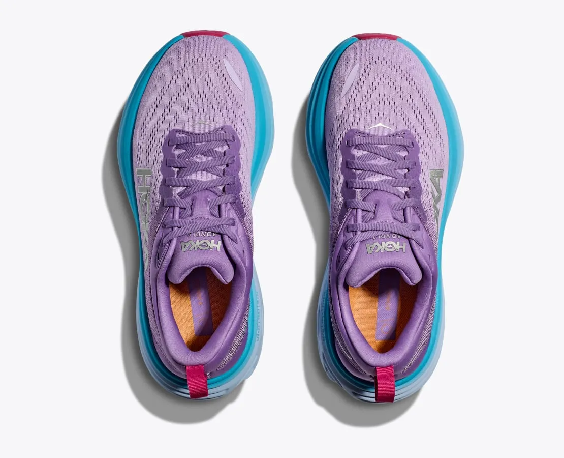 HOKA WOMENS BONDI 8 - CHALK VIOLET/PASTEL LILAC