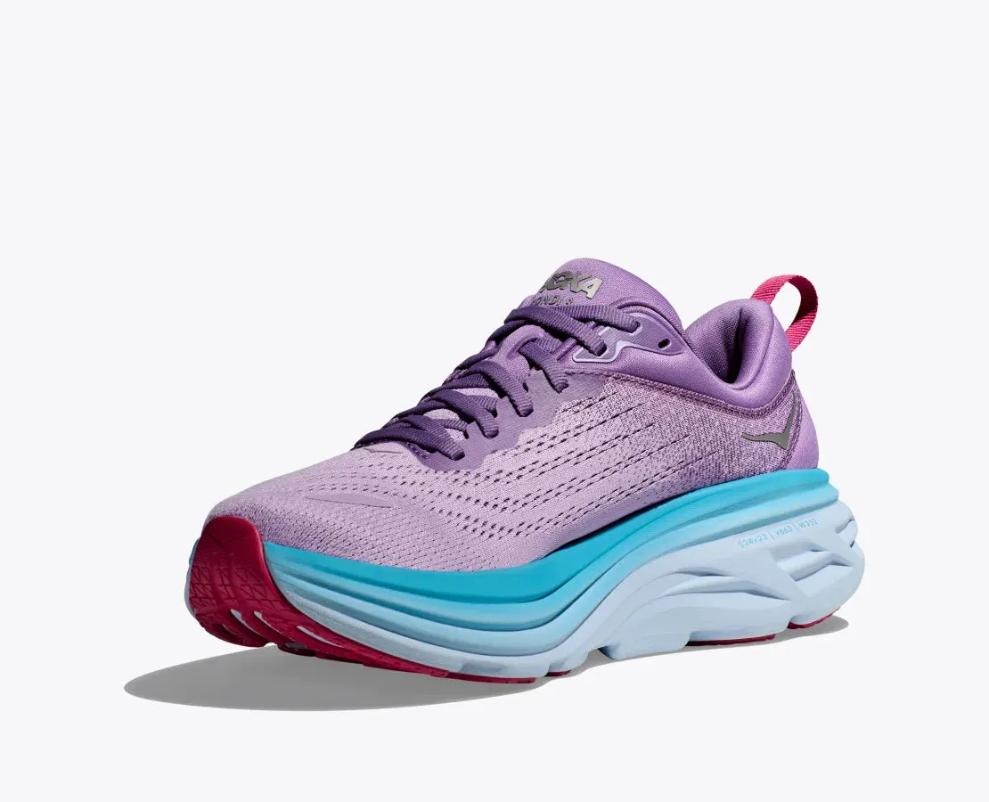 HOKA WOMENS BONDI 8 - CHALK VIOLET/PASTEL LILAC