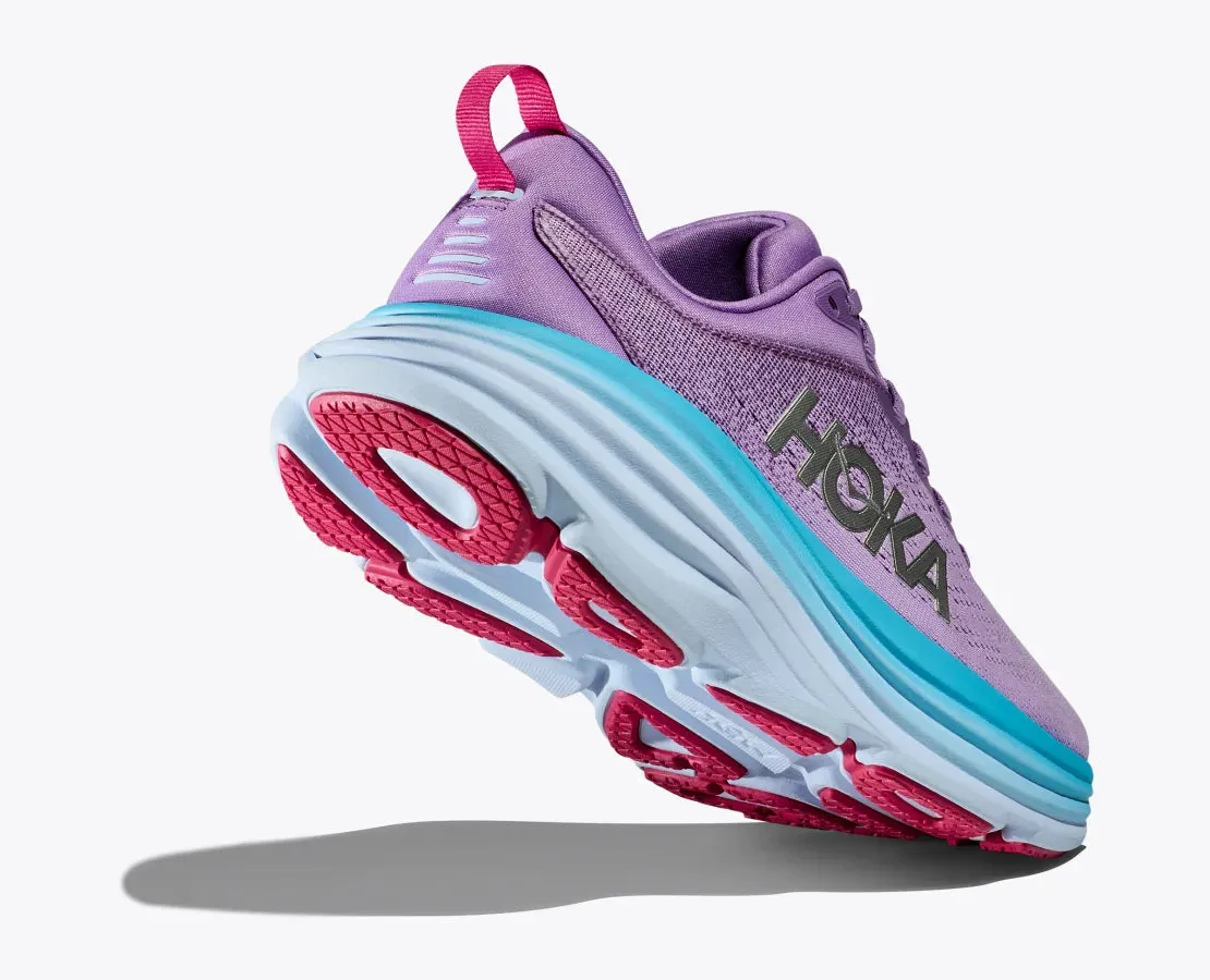 HOKA WOMENS BONDI 8 - CHALK VIOLET/PASTEL LILAC