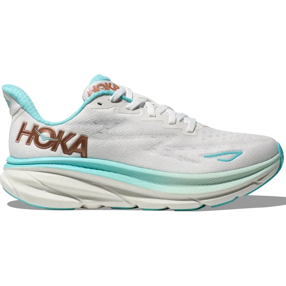 Hoka Women's Clifton 9 Running Shoes Frost / Rose Gold