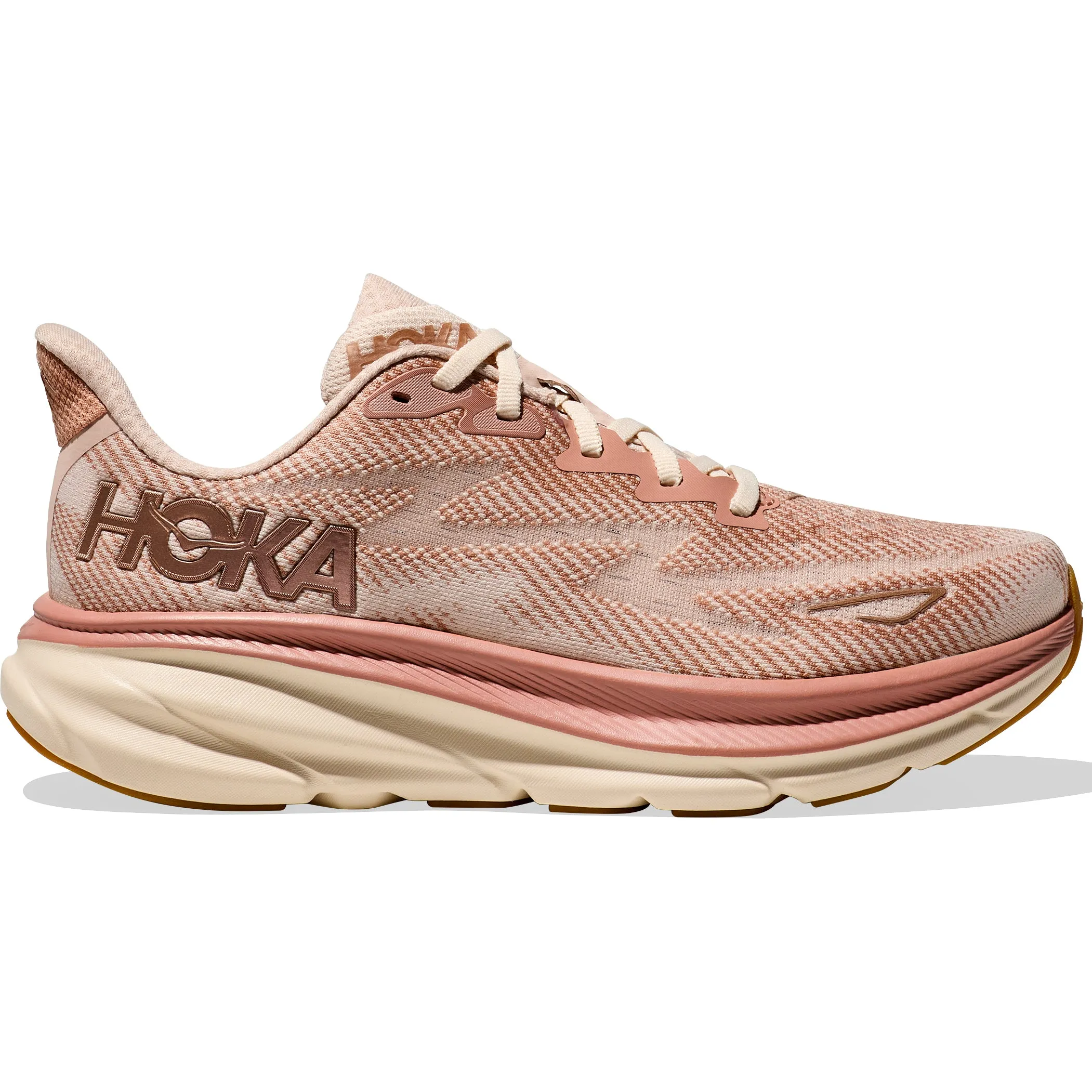 Hoka Women's Clifton 9 Running Shoes Sandstone / Cream