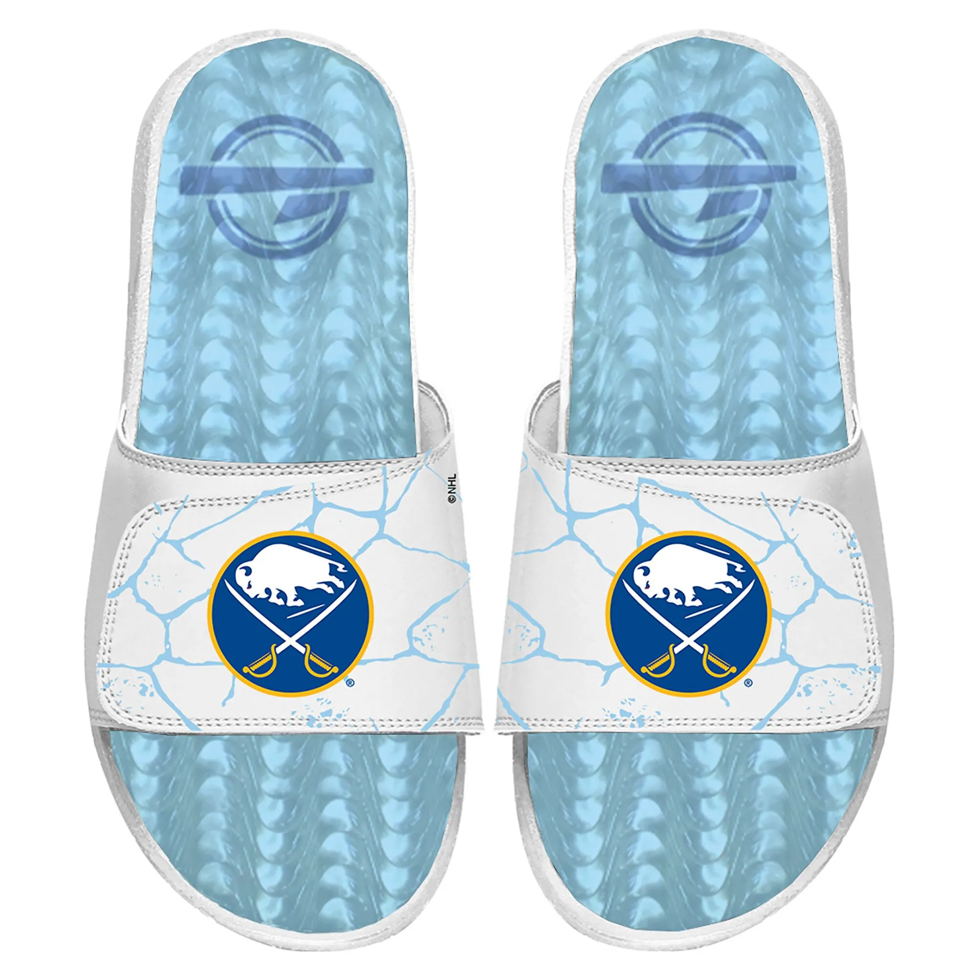 Men's Buffalo Sabres  ISlide White Ice Gel Slide Sandals