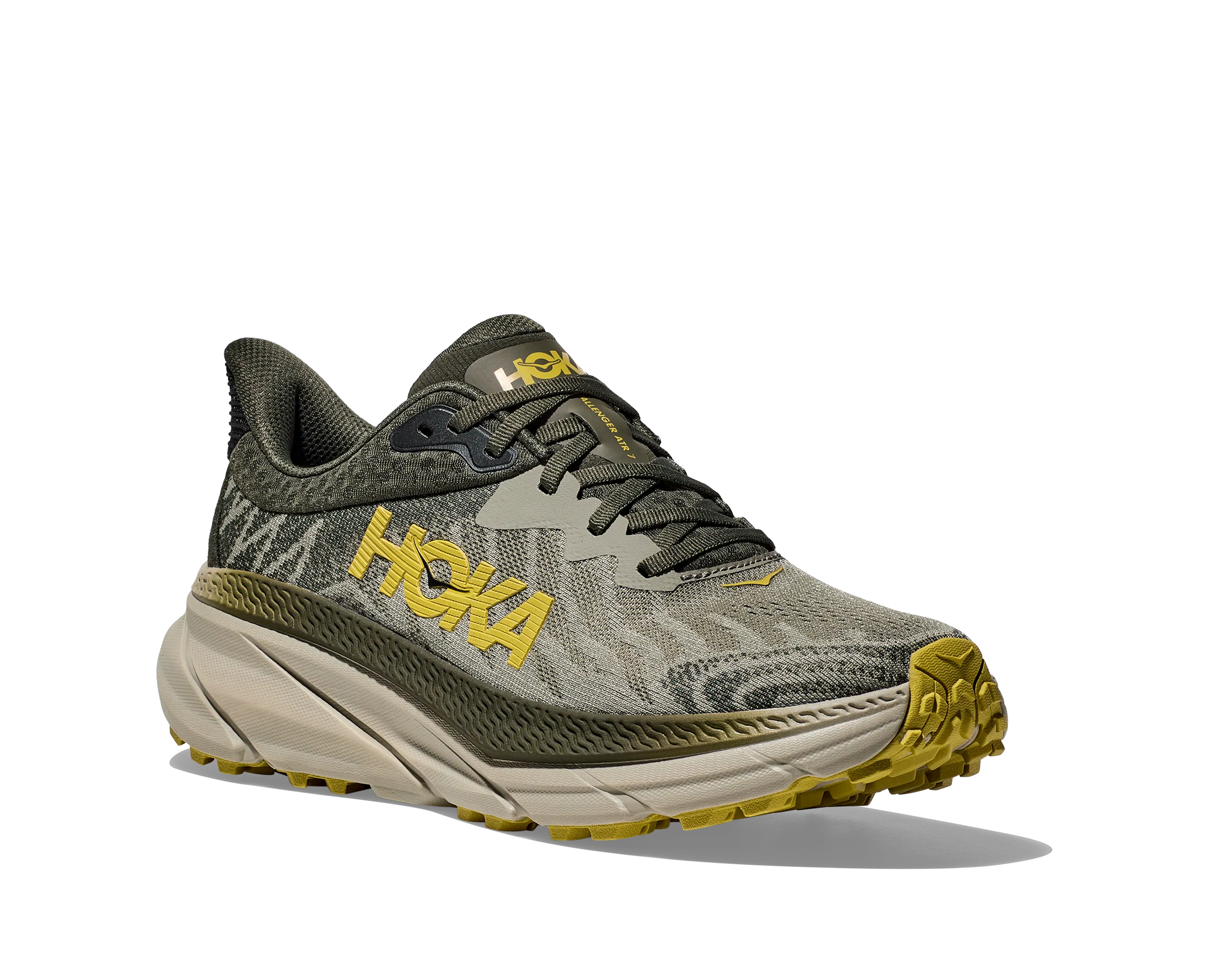 Men's Hoka Challenger 7 Color: Olive Haze / Forest Cover